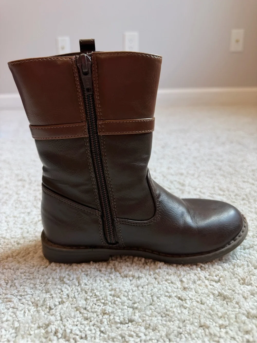 Gymboree Dark Brown Girls Pull-On Mid-Calf Boots with Buckle